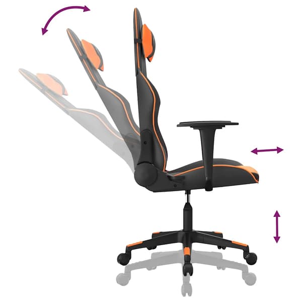 vidaXL gamingstol, sort og orange, kunstlæder
