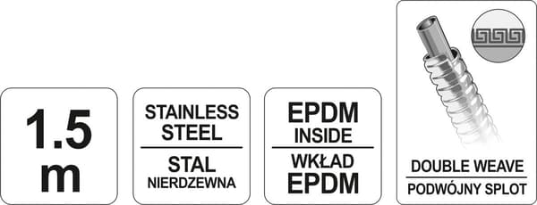 Fala bruseslange 1,5 m kromet 75648