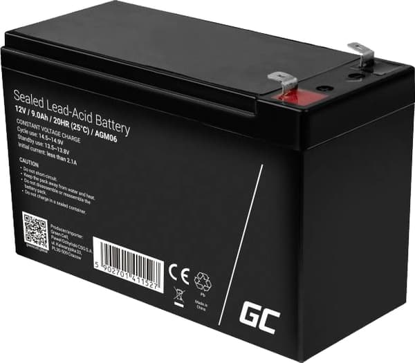 Greencell AGM 12V 9Ah akku