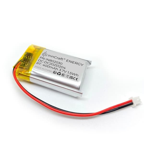 Lithiumpolymerbatteri 400mAh 3,7V IN802030