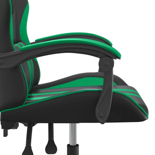 vidaXL gamingstol, sort og grøn, kunstlæder