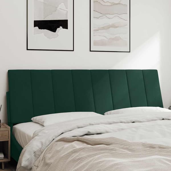 vidaXL Sängynpäädyn tyyny, tummanvihreä, 160 cm, sametti
