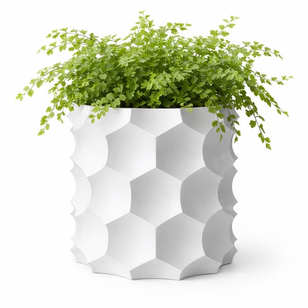 Hvid 3D geometrisk urtepotte, moderne, dekorativ til planter