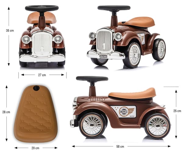 Milly Mally Royce Choco 7019 Åkvagn med skjutfunktion