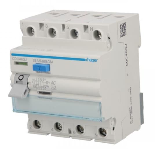 Differentialbrytare 4P 63A 30mA 6kA TYP AC HAGER