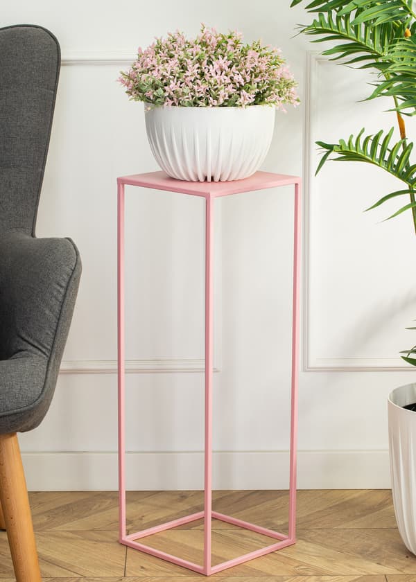 Pink stående blomsterstativ 70 cm