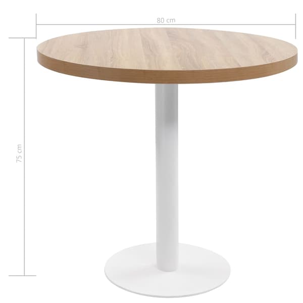vidaXL Bistrobord ljusbrunt 80 cm MDF