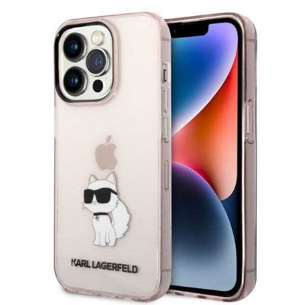 Karl Lagerfeld Ikonik Choupette-etui til iPhone 14 Pro Max, lyserød