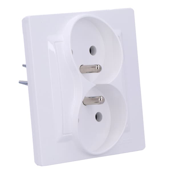 Dobbelt monoblokstikkontakt med jordforbindelse (modul) 16A, 250V~, terminaler