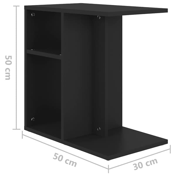 vidaXL sidebord, sort, 50x30x50 cm, træbaseret materiale