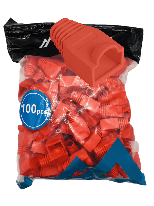 Røde RJ45-stikhætter, 100 stk.