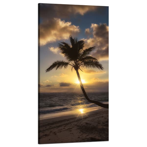 Canvastaulu Luonto Palm Auringonlasku Tausta 60x120 Valtameri Holidays