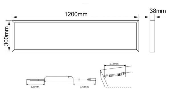 LED-panel loftlampe 120x30cm 50W neutral hvid 4000K hvid