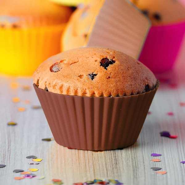Orange silikone muffinsforme, 12 stk.