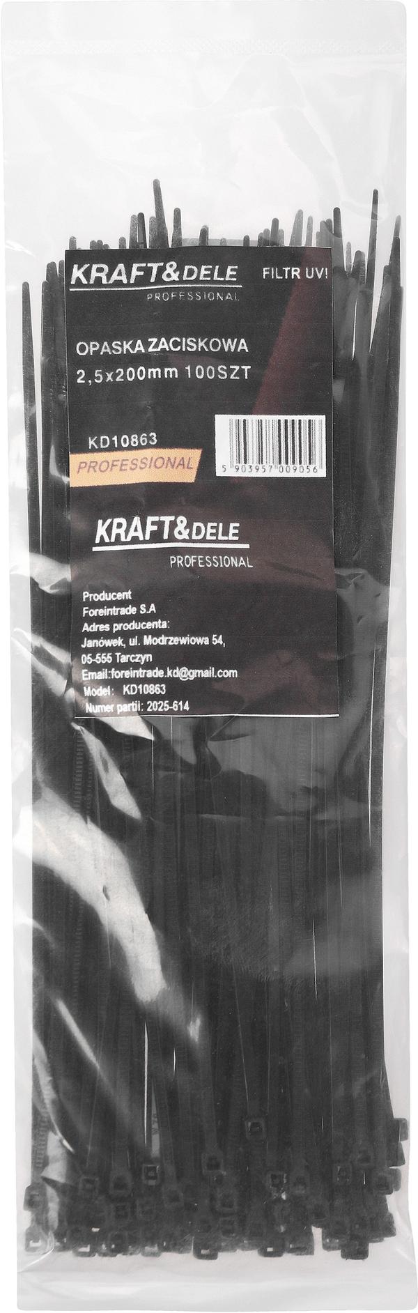Nailonnippuside 2,5x200 mm 100 kpl KD10863