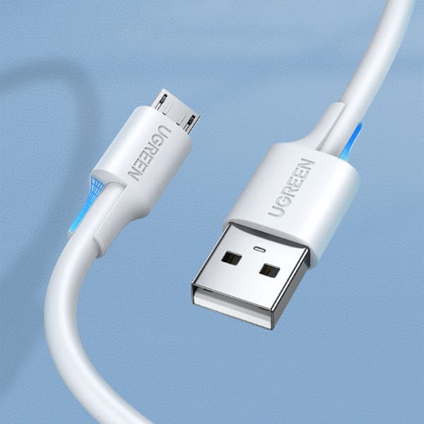 Kabel PVC USB0-A - microUSB 480 Mb/s 2m vit