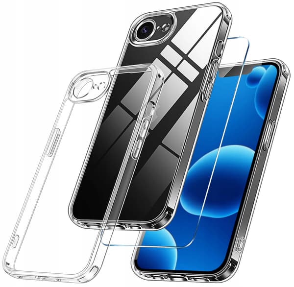 SLIM CLEAR BAGSIDER til Apple iPhone 16e + GLAS