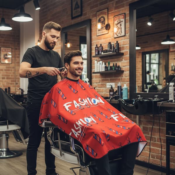 Barbermantel för en stor hårsalong