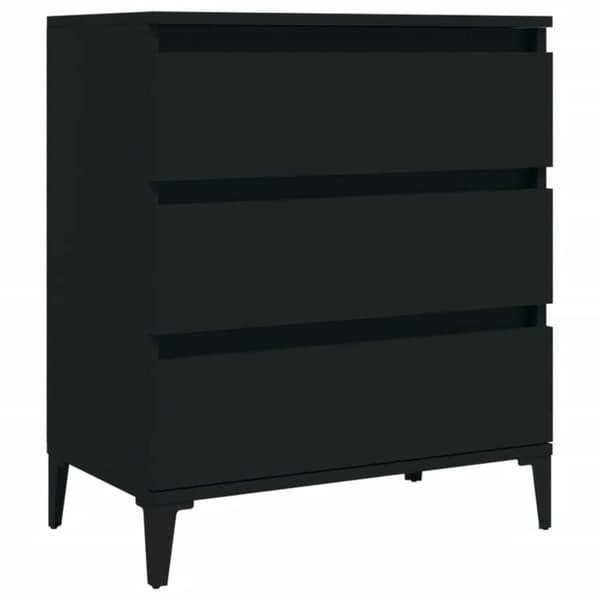 vidaXL kommode, sort, 60x35x70 cm, træbaseret materiale