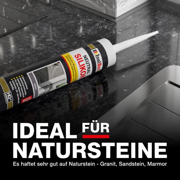 IsolBau Neutral Silikone Sort Neutralsilikone 48 x 300ml