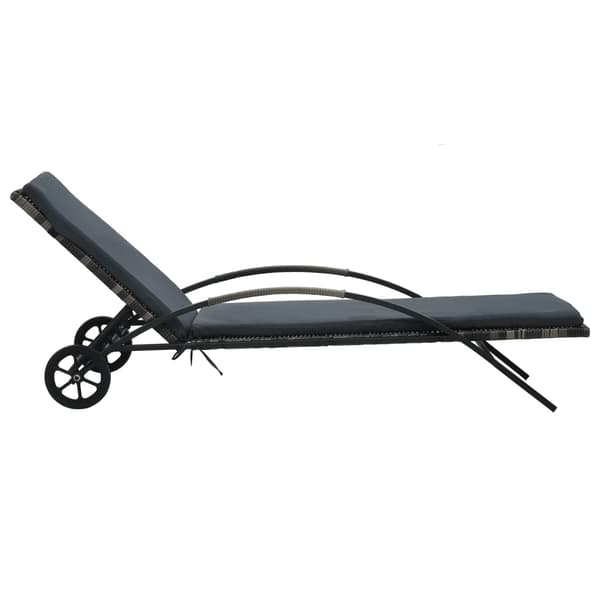 vidaXL Solstolar med bord, polyrotting, antracit