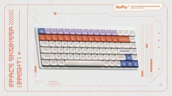 Nuphy - Space Engineer nSA Dye-sub PBT-tangenter - Mekaniska tangentbordsknappar Mörka