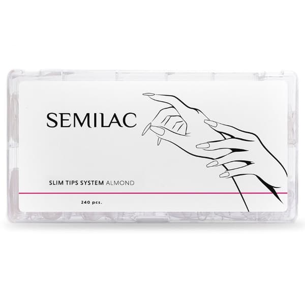 Semilac Slim Tips System Negletips 240 stk - Mandel