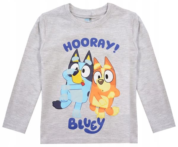 Bluey drengebluse langærmet bomuld grå 110