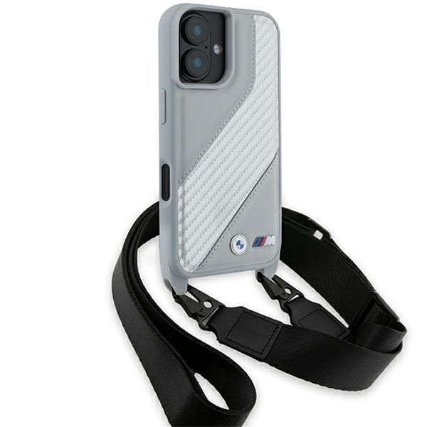 BMW M Edition Carbon Stripe & Strap Cover til iPhone 16, Grå