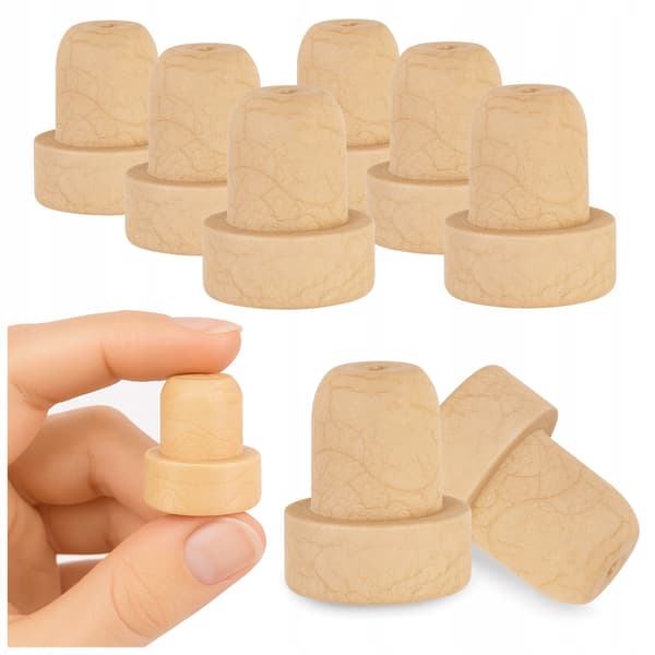 10x Syntetiska svampkorkar 19 mm för vinflaskor, flaskproppar