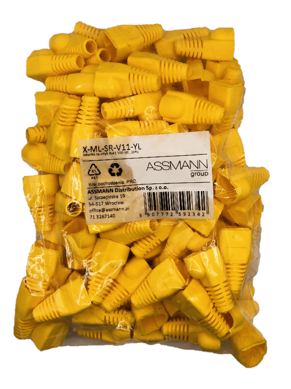 Gula RJ45-kontaktskydd, 100-pack.