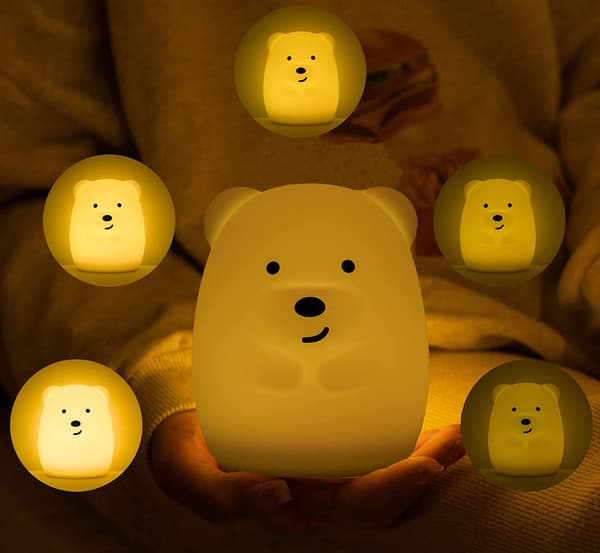 Silikoninen yölamppu Teddy Bear LED RGB