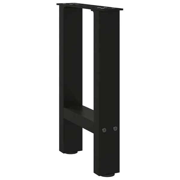 vidaXL sofabordsben, sorte, 2 stk., 38x(42-43) cm, stål
