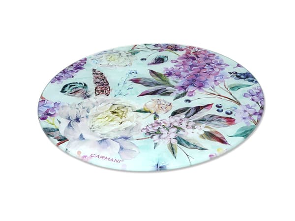 Carmani, glastavla 30cm - Blommor