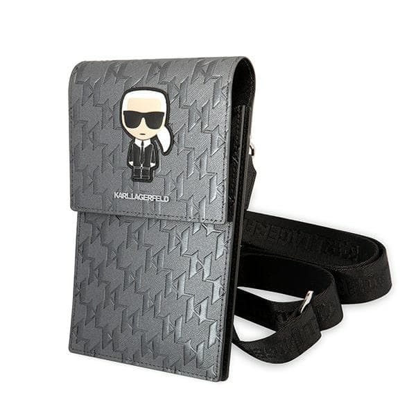 Karl Lagerfeld Ikonik Karl Monogram Patch Handväska, Silver