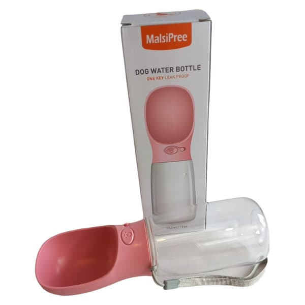 Vattenflaskdispenser för hundar 550ml rosa