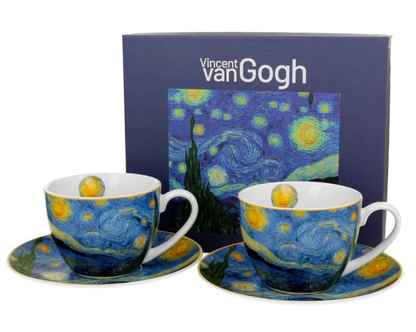 Sæt med 2 Van Gogh Starry Night-kopper