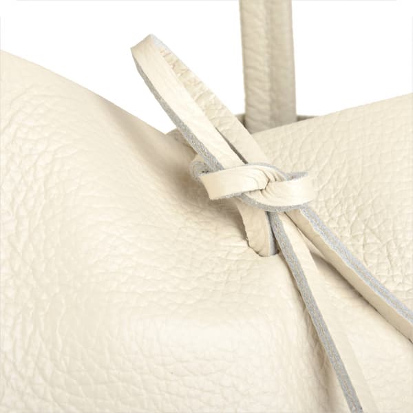 Superlet læder shopper taske, lys beige