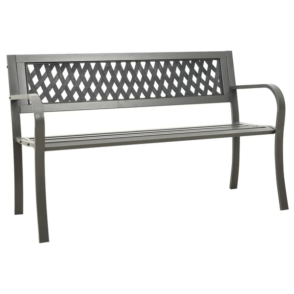 vidaXL havebænk 125 cm stålgrå