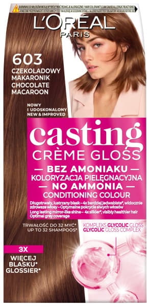 L'ORÉAL CASTING CREME GLOSS -hiusväri - 603 SUKLAAMAKARONI (48ml, 72ml, 60ml)