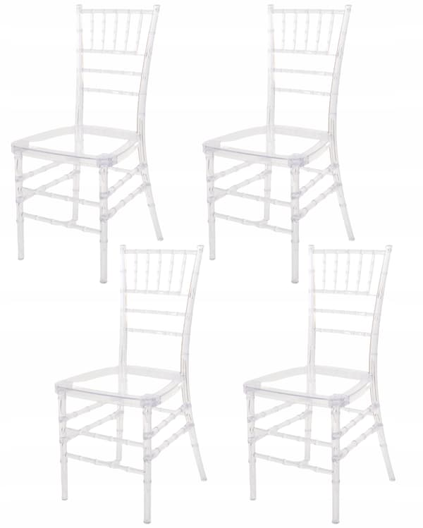 Chiavari stole transparente, 4 stk., elegante, bryllupsbanketstole