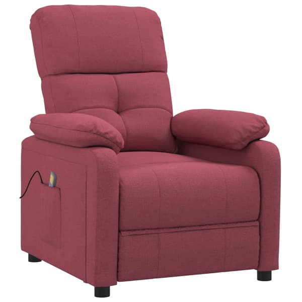 vidaXL massagestol vinrød stof