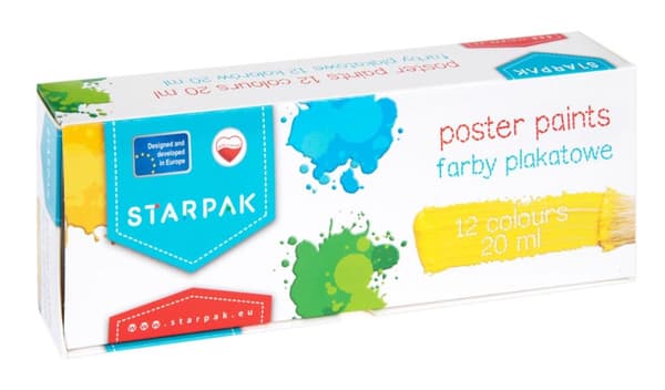 Skoleplakatmaling i 12 farver