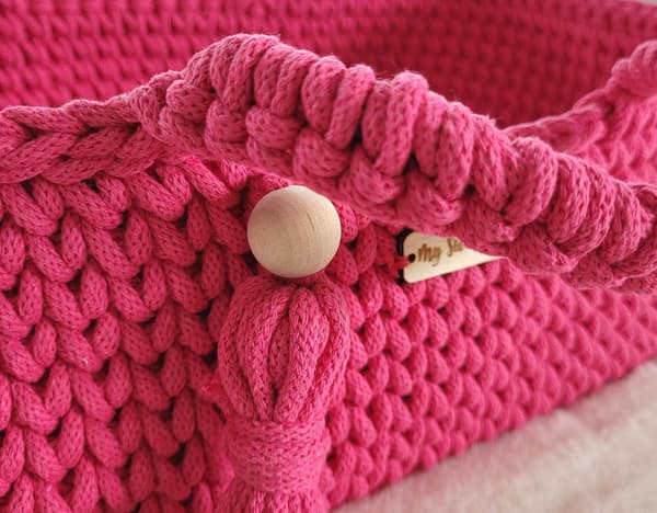 Moses Basket BOHO Bomullsdockbärare - Fuchsia