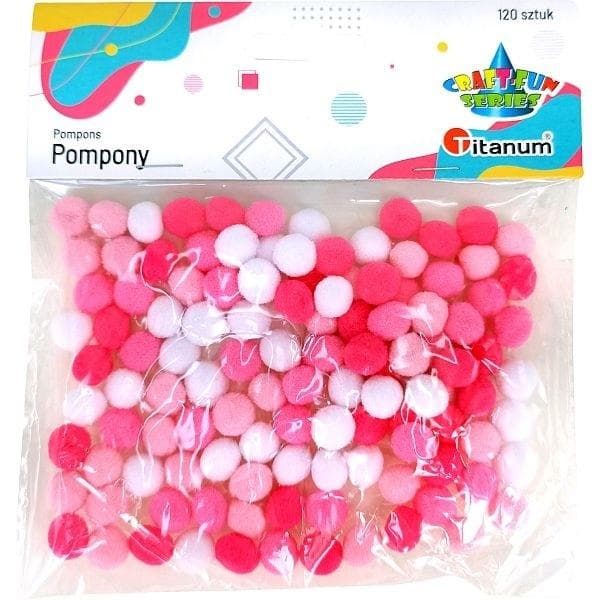 Polyester pomponer 10mm mix 120 stk