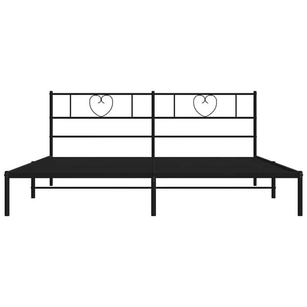 vidaXL metalsengestel med hovedgærde sort 180x200 cm