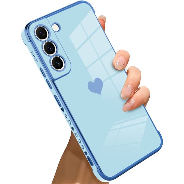 Etui-sæt til Samsung Galaxy S22, Electro Heart, Blå + Glas