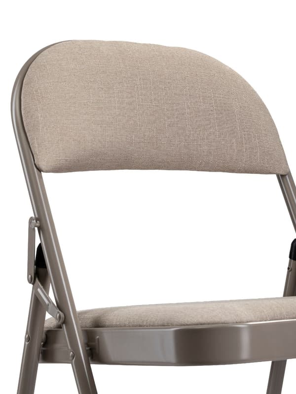 Klapstol i metal med beige polstring