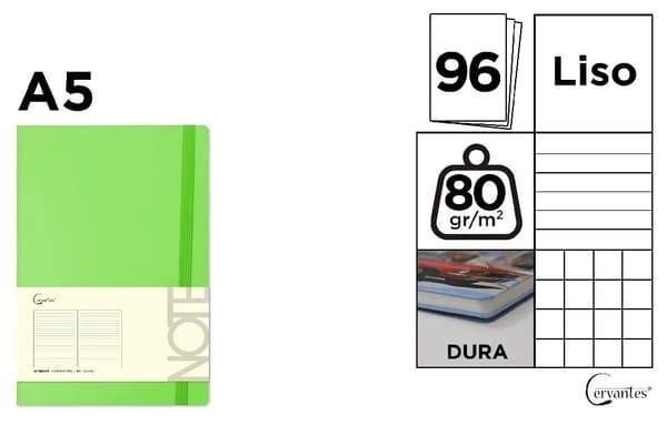 Muistikirja A5/96K lime MIX