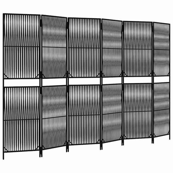 vidaXL 6-panelsskärm, svart, polyrotting